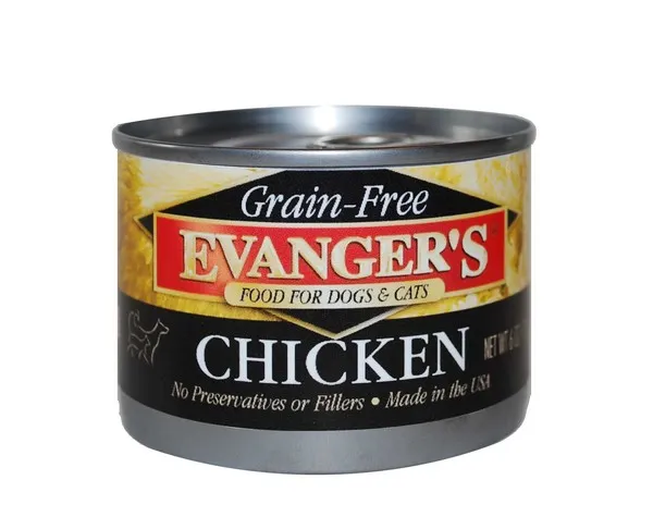 24/6oz Evanger's Grain-Free Chicken For Dogs & Cats - Food